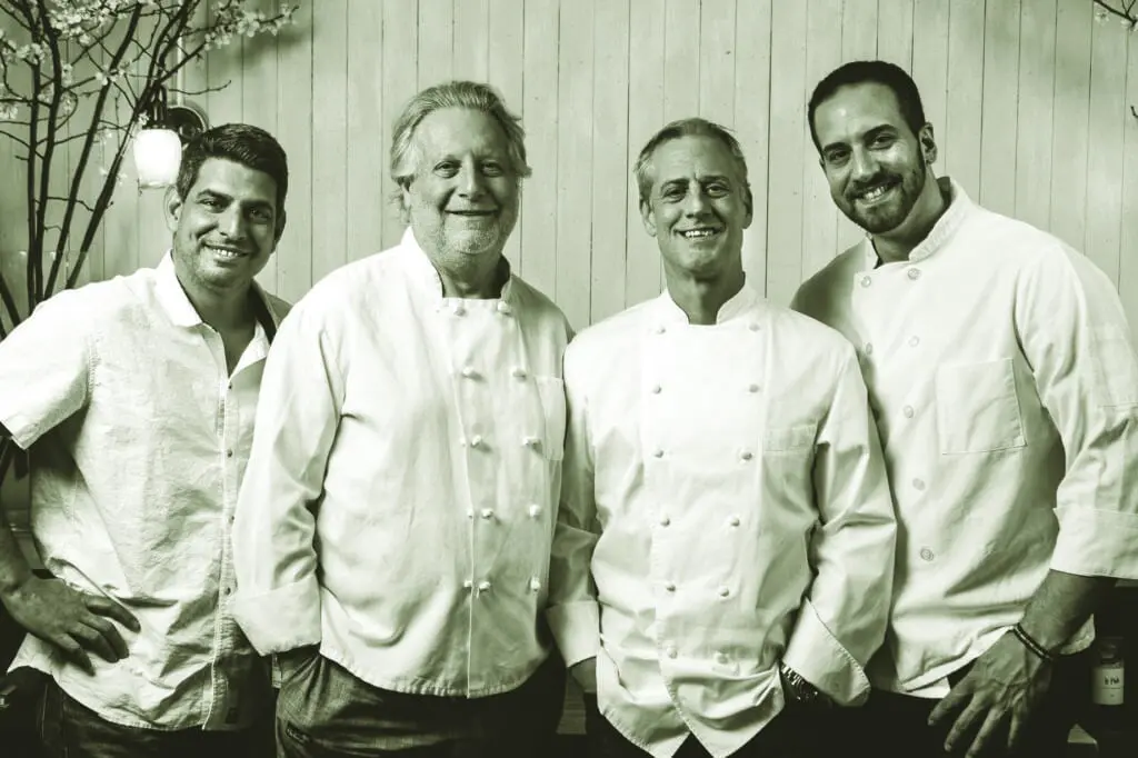 Four J is bring the beans to The Roastery at the Bellaire H-E-B. Left to right, Joey Campanaro, Jonathan Waxman, Jimmy Bradley and Jason Giagrande. 