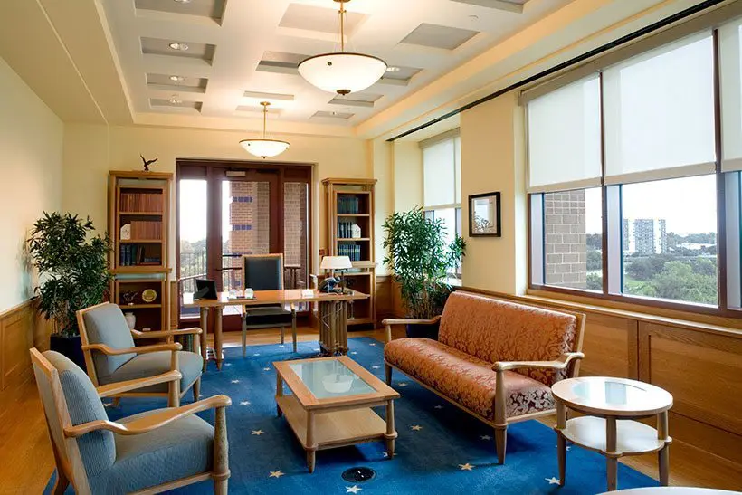 Federal Reserve Bank in Houston, designed by Michael Graves Architecture and Design. OFI installed $3.5 million worth of furniture inside the 650,000 square-feet iconic government building.