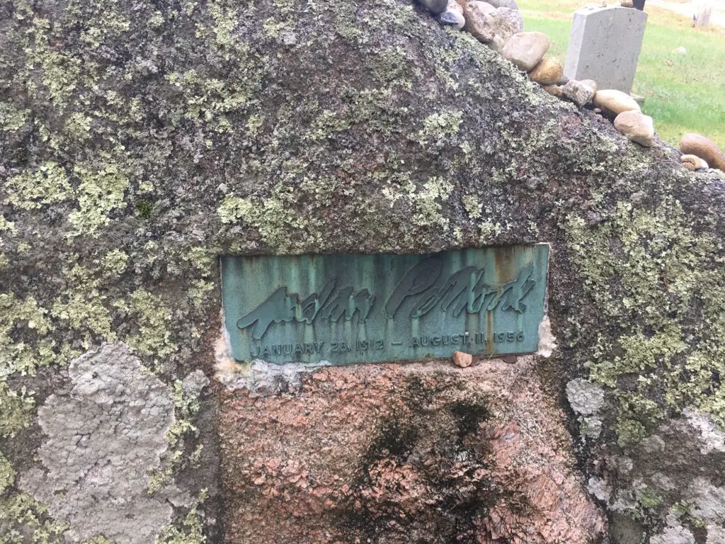 Jackson Pollock's final resting place, Green River Cemetery, Springs, East Hampton, New York. 