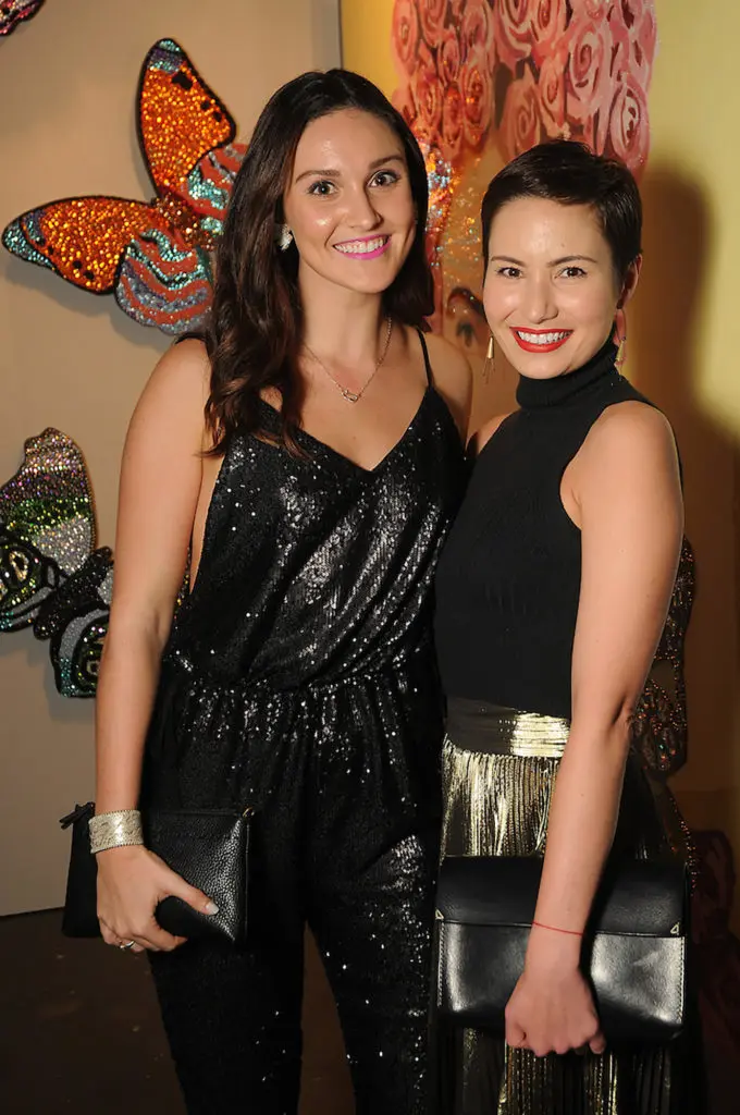 Morgan Leach and Shandy Gabree at an art sale and party with Ashley Longshore at The Post Oak Hotel Thursday Oct. 04,2018.(Dave Rossman photo)