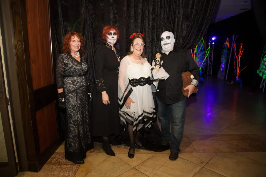 Lynette Wallace, Curry Glassell, Marilyn Oshman, Andy Lubetkin, at Orange Show Gala 2018 (Photo by Emily Jaschke)
