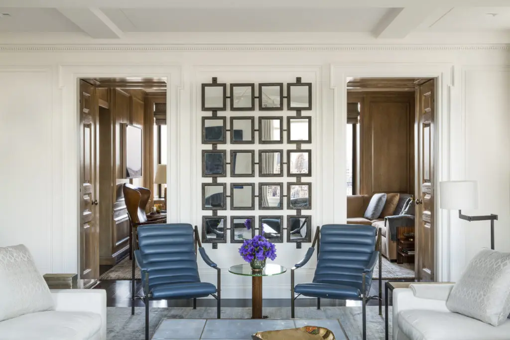 The Living Room at the home of Meg and Bennett Goodman in New York City.  Architecture by Ferguson and Shamamian.  Interior Design by Victoria Hagan. Photo by Lisa Romerein