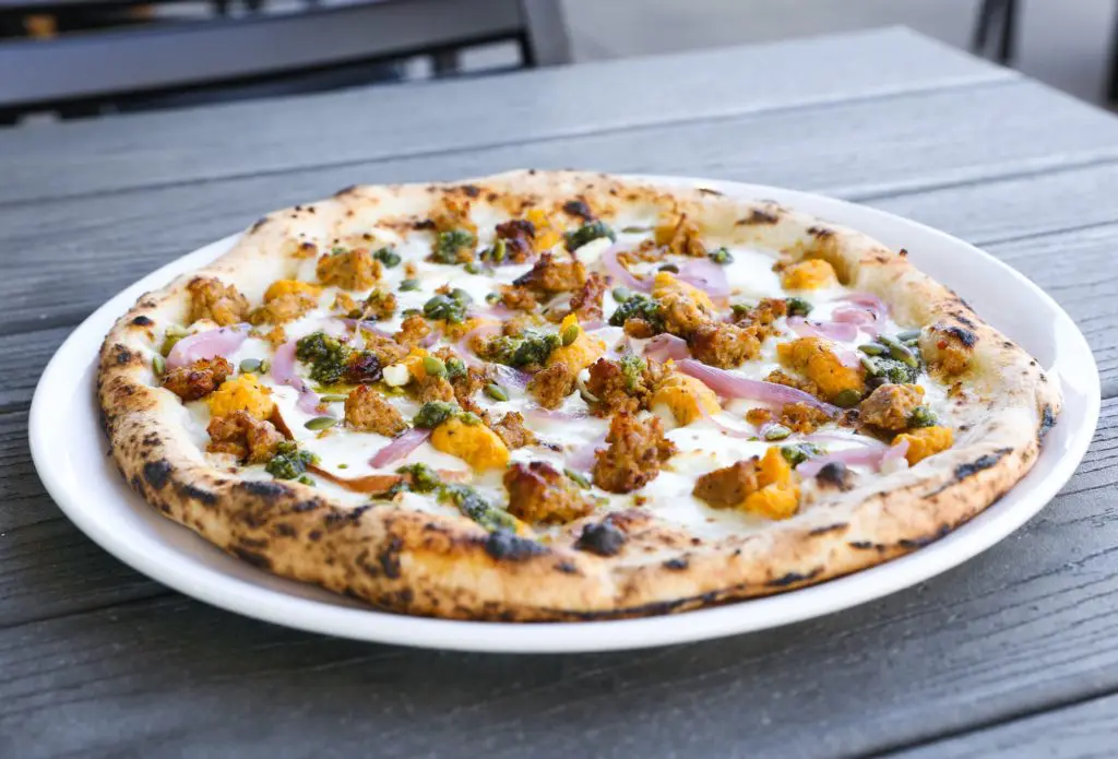 Cane Rosso's seasonal Squash and Sausage pie. 