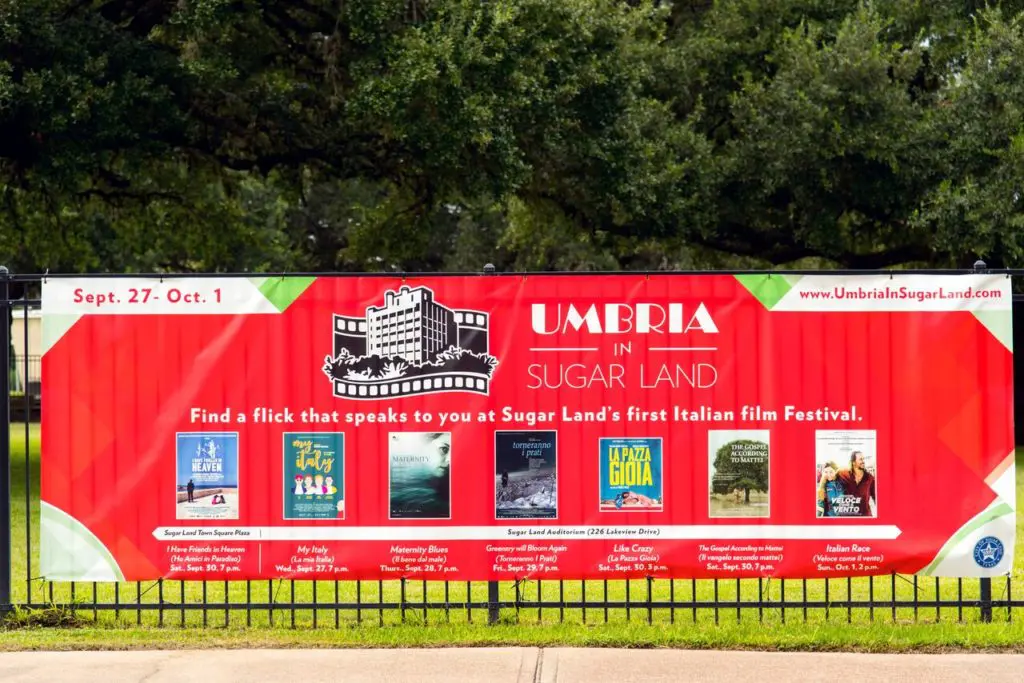 Umbria in Sugar Land was inspired by IFFS film festival in Umbria, Italy. 