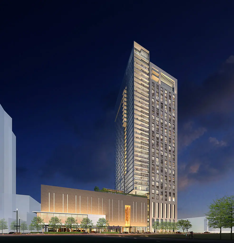 The Victor — a 39-story high-rise from Hines — will tower over Victory Park.