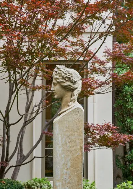 This refined sculpture ties in with the home's overall aesthetic. 