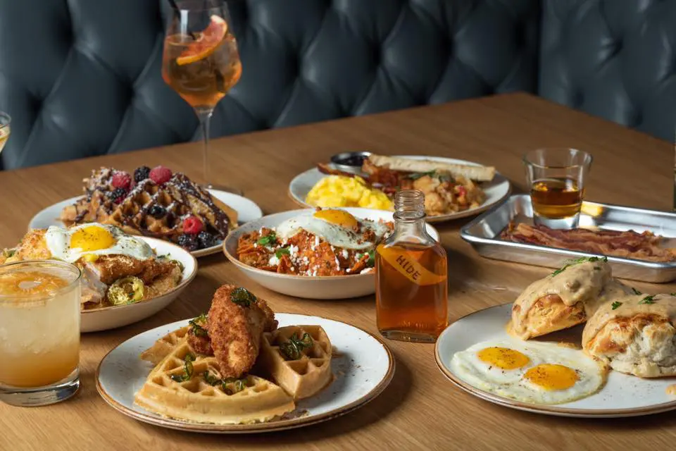 HIDE's brunch menu takes waffles to the next level.