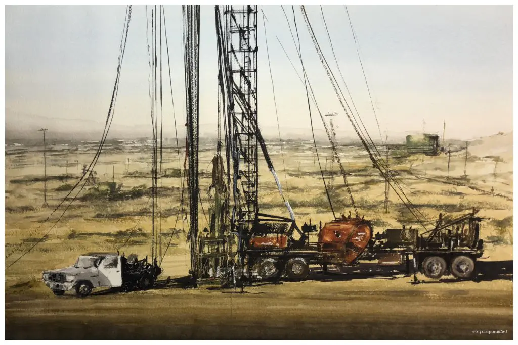 Francisco Andrés Carrión's “A Day at the Permian,” 2018 (Spring Street, Studio 235)