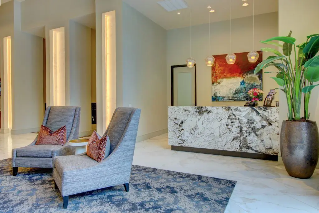 The McCarthy has its own entrance and lobby.