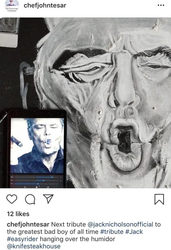 John Tesar's Knife Plano also pays homage to other famous bad boys such as Jack Nicholson.