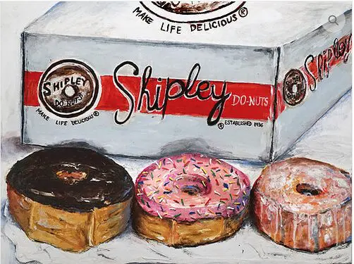 Pop is top: Diane Gelman's "Shipley's."  The artist is also a gifted pastry chef. (The Silos at Sawyer Yards, Studio 119)