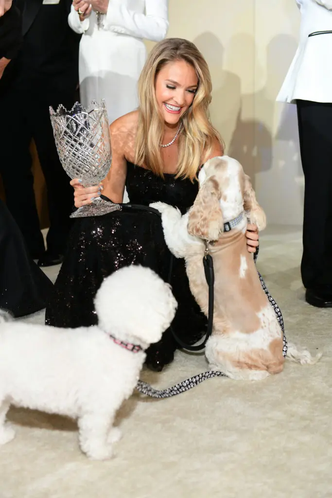 Frances Moody's pups, Buddy and Nobel, take top honors at the 2018 Citizens for Animal Protection Gala, held  at the Royal Sonesta Hotel. (Photo by Daniel Ortiz)