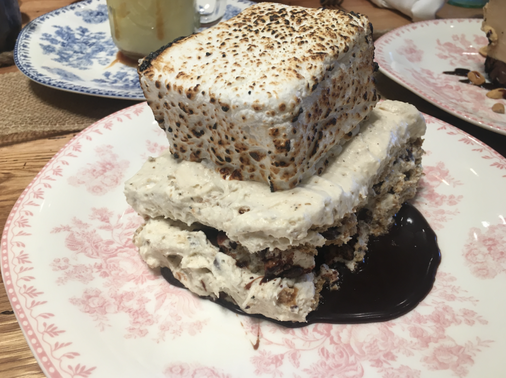 This icebox cake is crafted with hand-made marshmallows. 