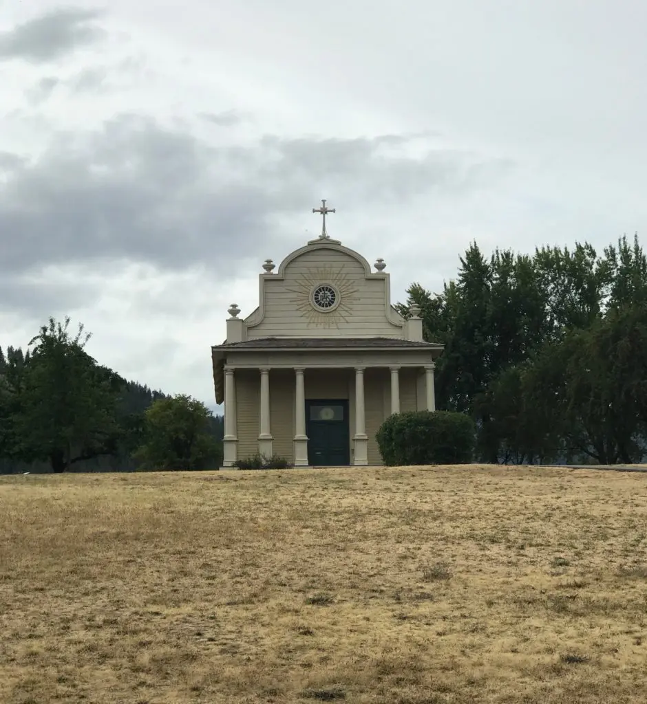 Cataldo Mission, the oldest structure in Idaho, was built in 1853 by Jesuit missionaries and Native Americans.