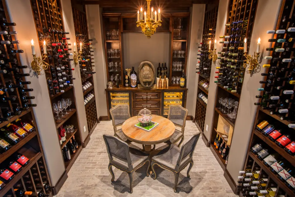 A climate-controlled wine room (Photo by Shannon O'Hara Photography)