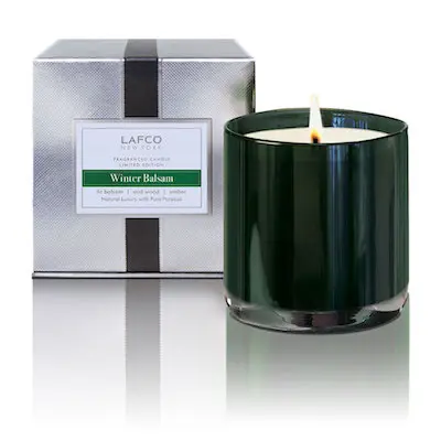 Lafco's Winter Balsam candle helps set the late night party mood.