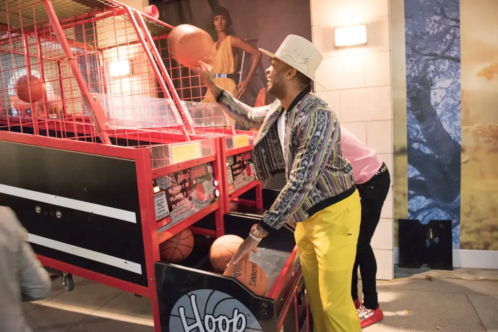 Rockets forward P.J. Tucker playing the hoops game.