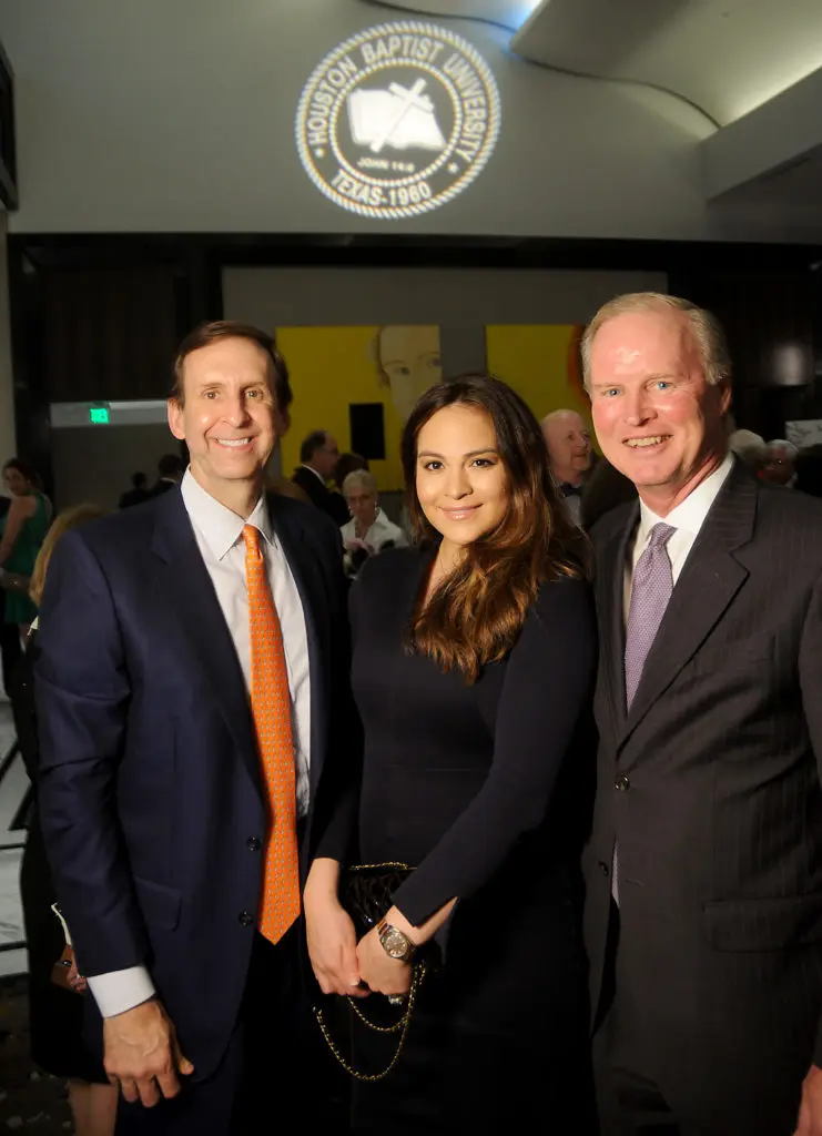 From left: Randy and Alex Sorrels with Bert Lohse at the HBU Spirit of Excellence Gala at The Post Oak Hotel Thursday Nov. 1,2018. (Dave Rossman photo)
