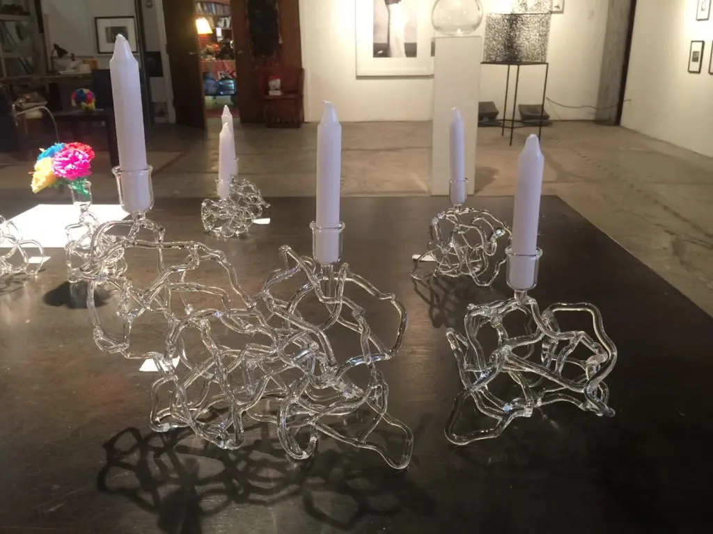 At Susan Plum's studio in the Houston Heights, the internationally exhibited artist hosts a final shopping party Saturday, December 22, noon to 4 pm. Candelabra, which represent the Mayan cosmology, are "woven" from glass filaments. $75 to $600, through the artist. Susan Plum Studio, 1827 Arlington, 713.542.6986, susanplum@gmail.com. (susanplum.com)