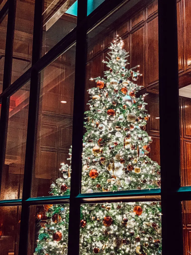 The Christmas tree at the Adolphus