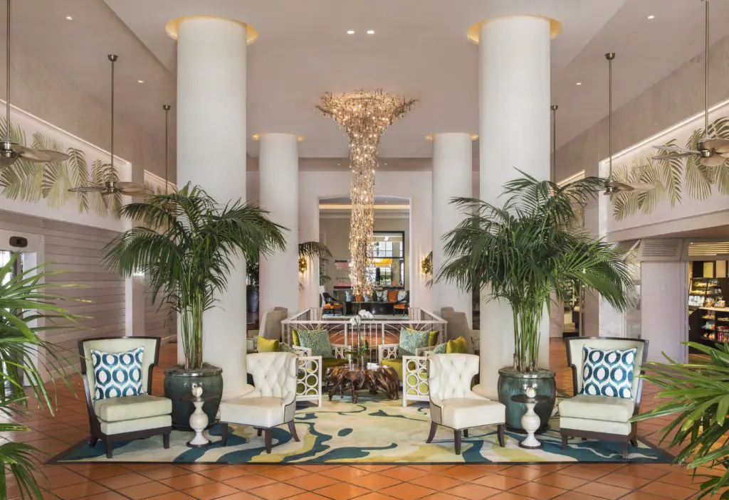 The Palms Hotel brings quite a lobby scene.