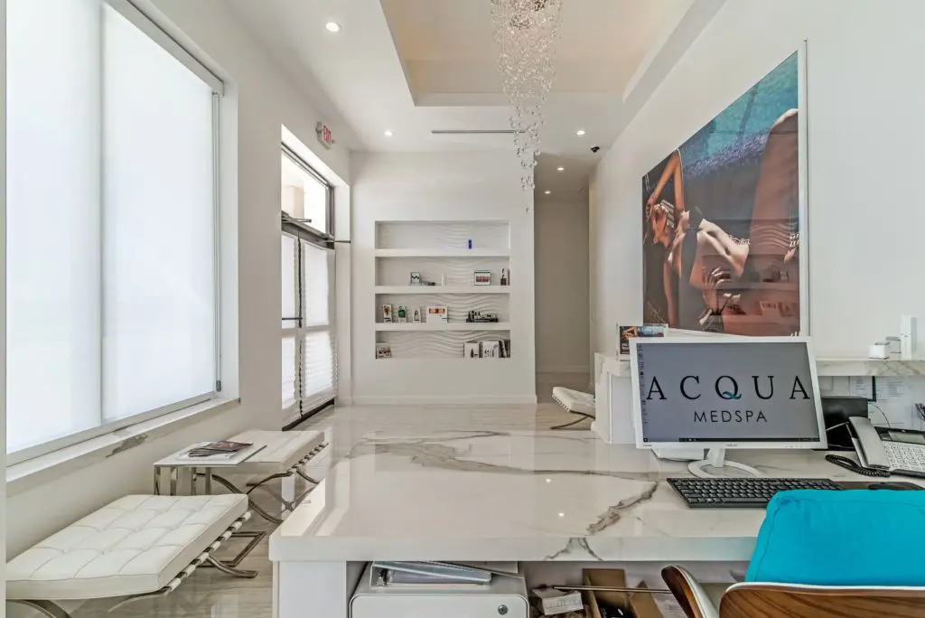 The firm went over-the-top with finishes for Acqua Med Spa. 