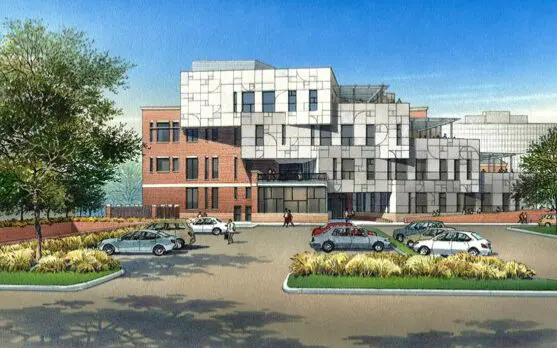The Middle School will sit above a 150-space parking garage. 