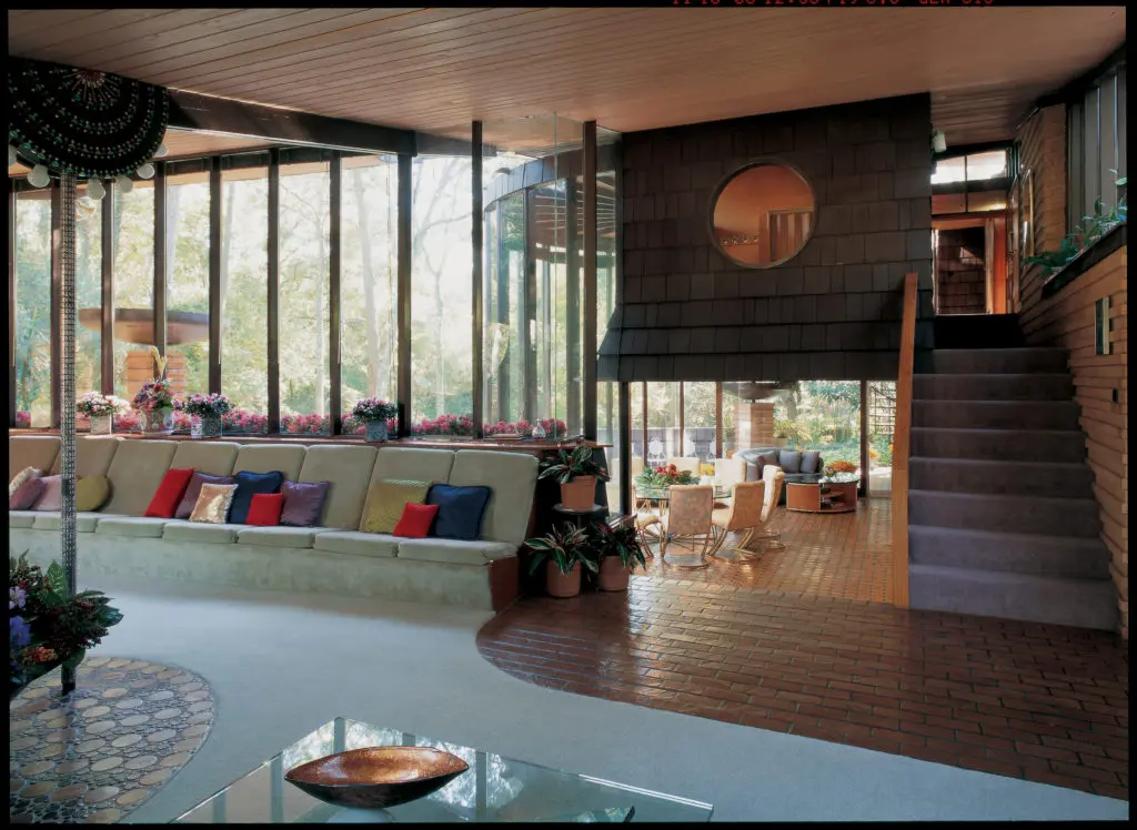 The living room of the Durst-Gee House is little changed since 1958.