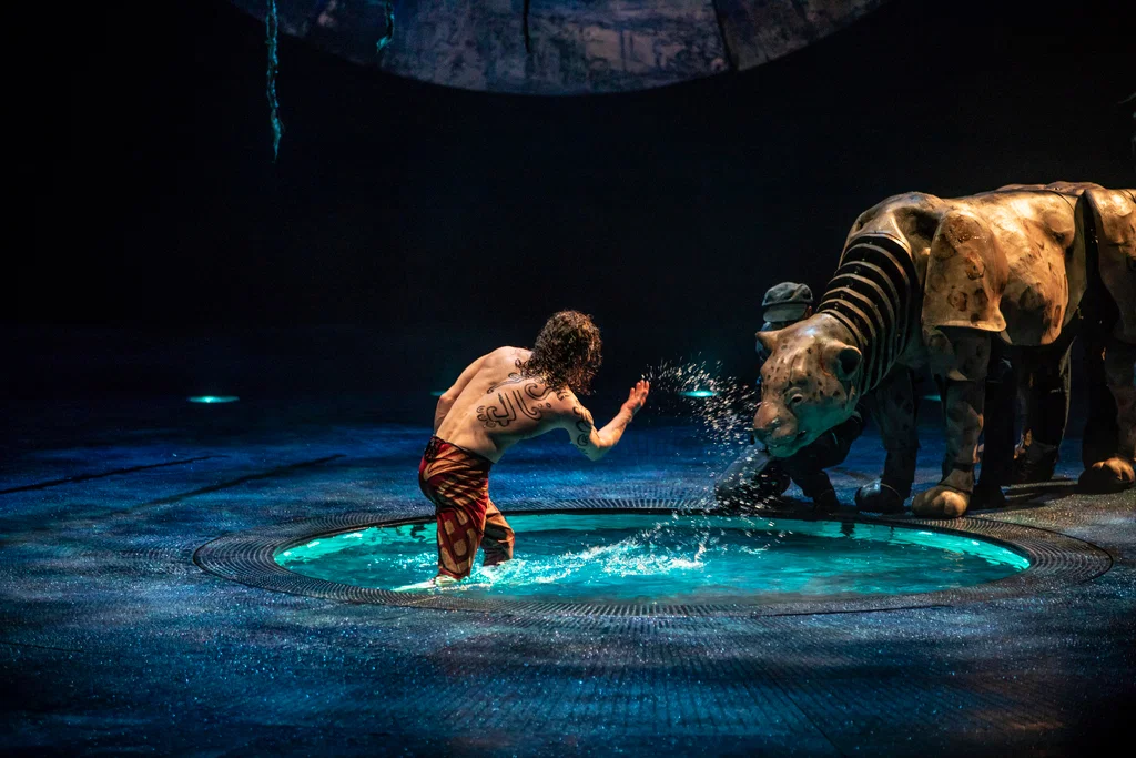 Water elements create surprises throughout  Cirque du Soleil's Luzia. Photo by Matt Beard