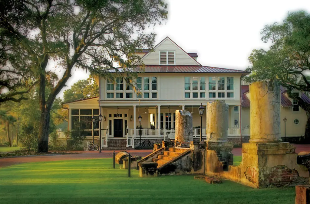 Ruins of the famed mansion owned by the founder of the property, John T Wilson, serve as a reminder of the deep history of the land. 