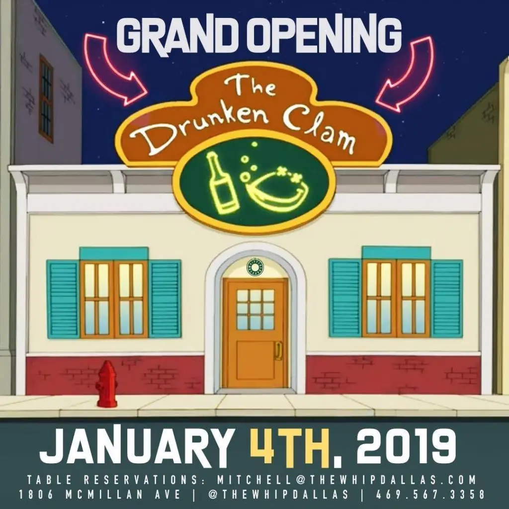 The iconic bar from Family Guy, The Drunken Clam, is now open as a pop-up on Henderson Ave. 
