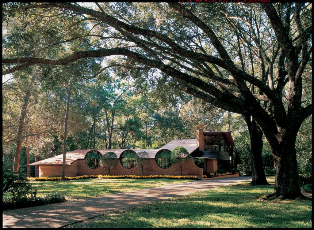 Houston’s sole Bruce Goff structure: the Memorial-area Durst-Gee House, 1958, addition 1978-1981.