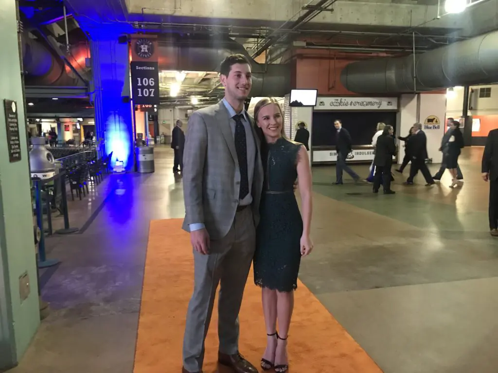 Houston Astros outfielder Kyle Tucker and his girlfriend Samantha Simon at the Diamond Dreams gala. (Photo by Chris Baldwin.)