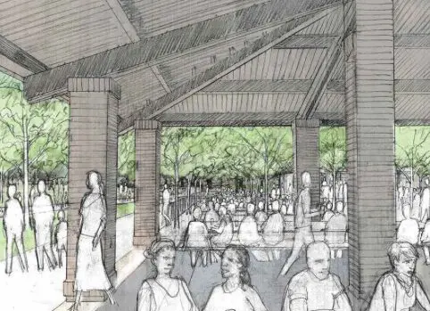 A spacious pavilion is in the works. 