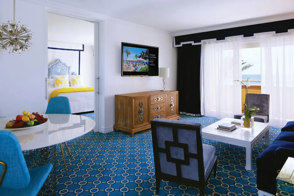 The guest suite is a stylish oasis.