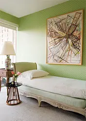 Betty Blake's guest room, where socialite Oatsie Charles dumped a case full of jewelry during our photoshoot. (Photo by Dan Piassick.)