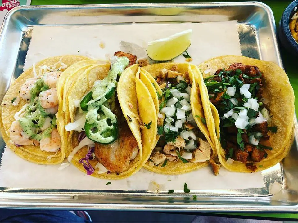 The eclectic taco shop offered tons of meaty tacos, along with veggie and vegan options. 