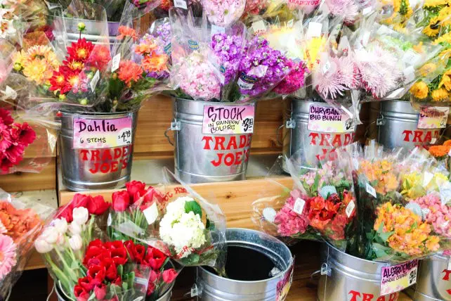 Trader Joe's sells fresh flowers. 