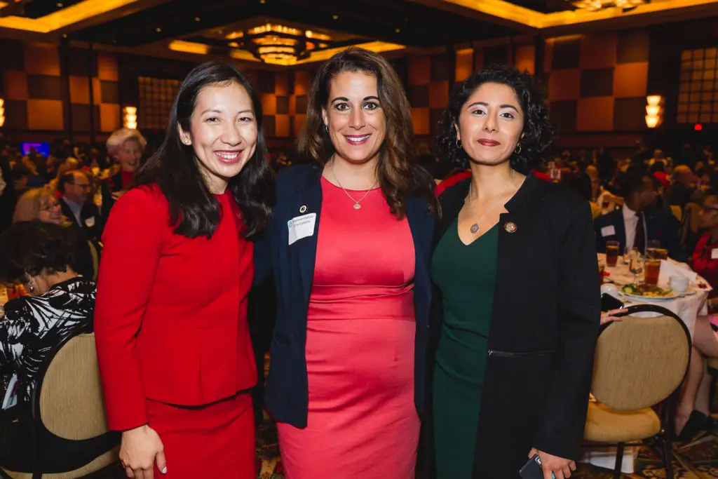 Dr. Leana Wen, Gina Calanni and Harris County Judge Lina Hidalgo at the Planned Parenthood Roe v. Wade luncheon.