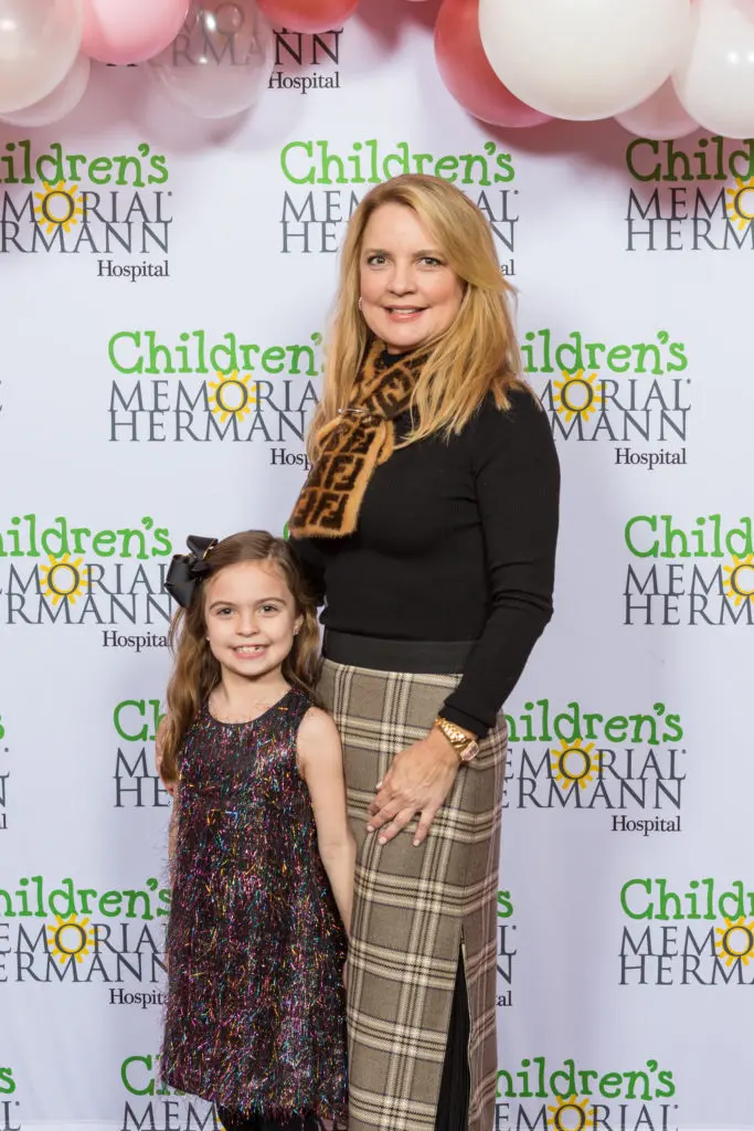 2020 Best Dressed honoree Melissa Juneau and daughter Scarlette at the Children's Memorial Hermann Teddy Bear Tea at the St. Regis Hotel (Photo by Priscilla Dickson)