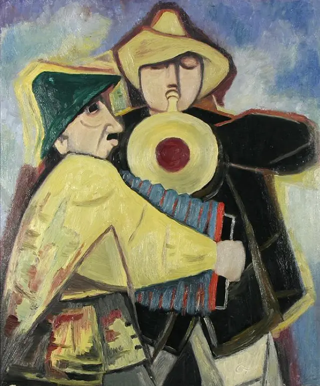 Karl Hofer's "Musikanten," 1953, at Art Link International of Lake Worth, Florida, exhibiting this September at Houston Antiques + Art + Design Show.