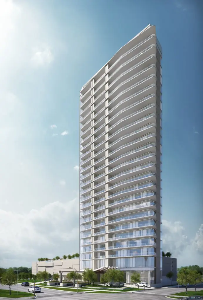 The new luxury high-rise, Windrose Tower, is over 300 feet skyward and has 27 floors. 