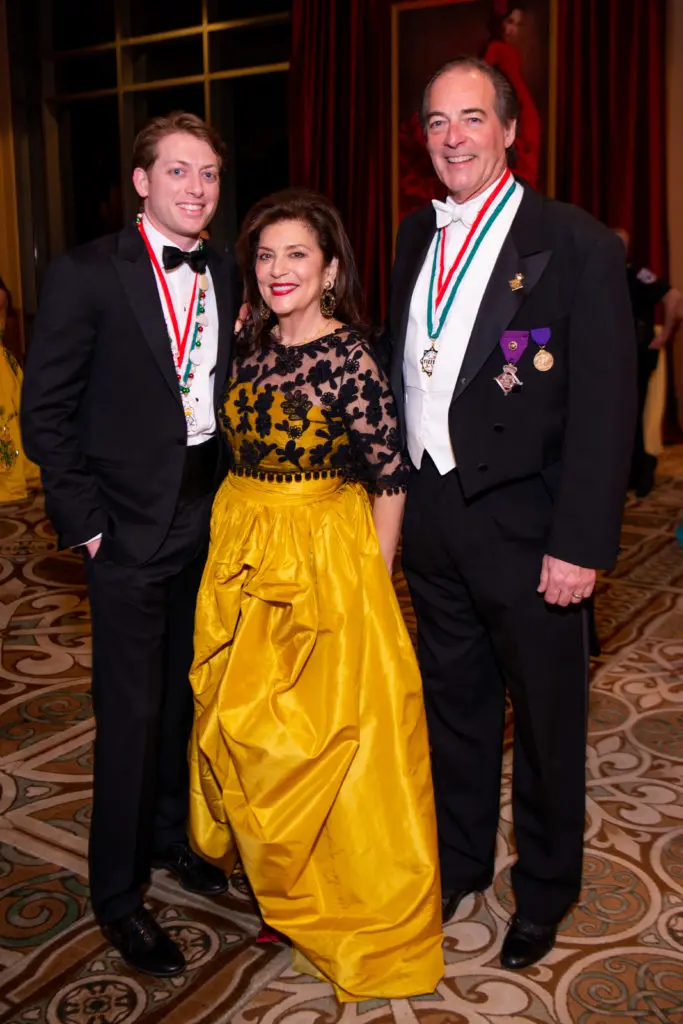 Lane Ware, Dancie & Jim Ware celebrate he Knights of Momus  Fiesta de Momus at The Grand 1894 Opera House in Galveston. (Photo by Michelle Watson/CatchlightGroup.com)