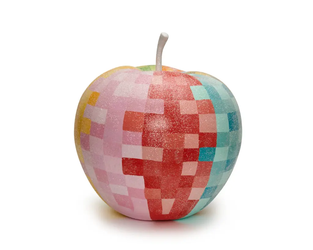 Local artist Reagan Corbett gave hers a glittery, colorful geometric design.