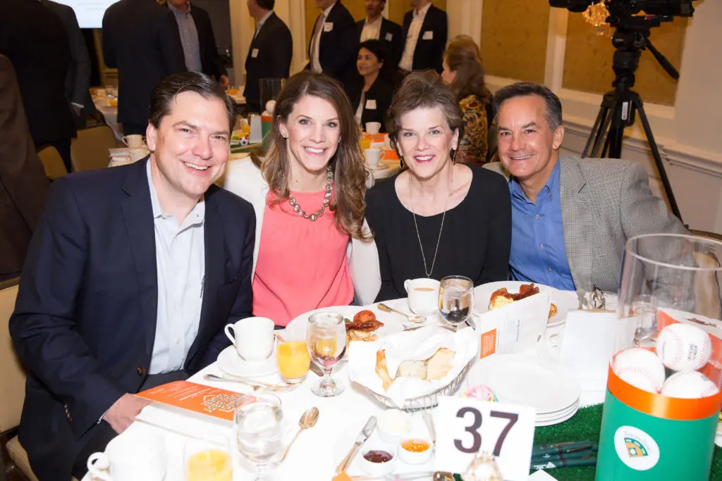 Lance Berkman interviews Jose Altuve at SpringSpirit Baseball Breakfast of Champions (Photo by Jack Perry)