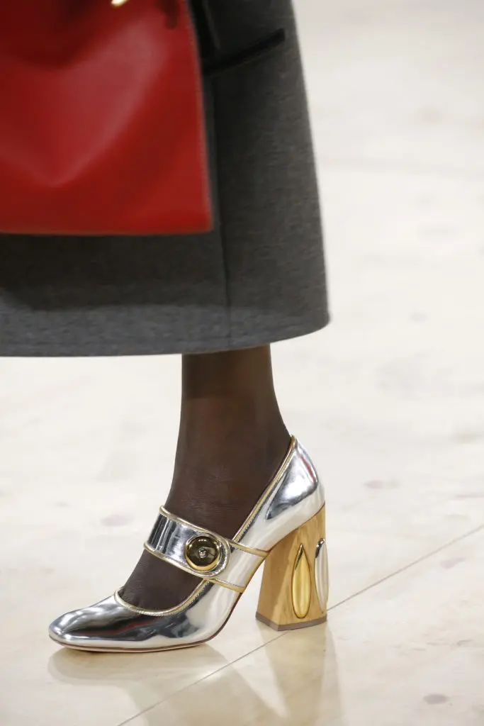 The updated Tory Burch Mary Jane pump sparkles in metallics. (Photo by Tory Burch)