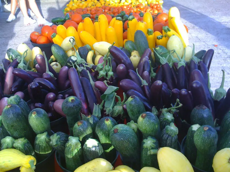 Their produce is a panoply of color. 