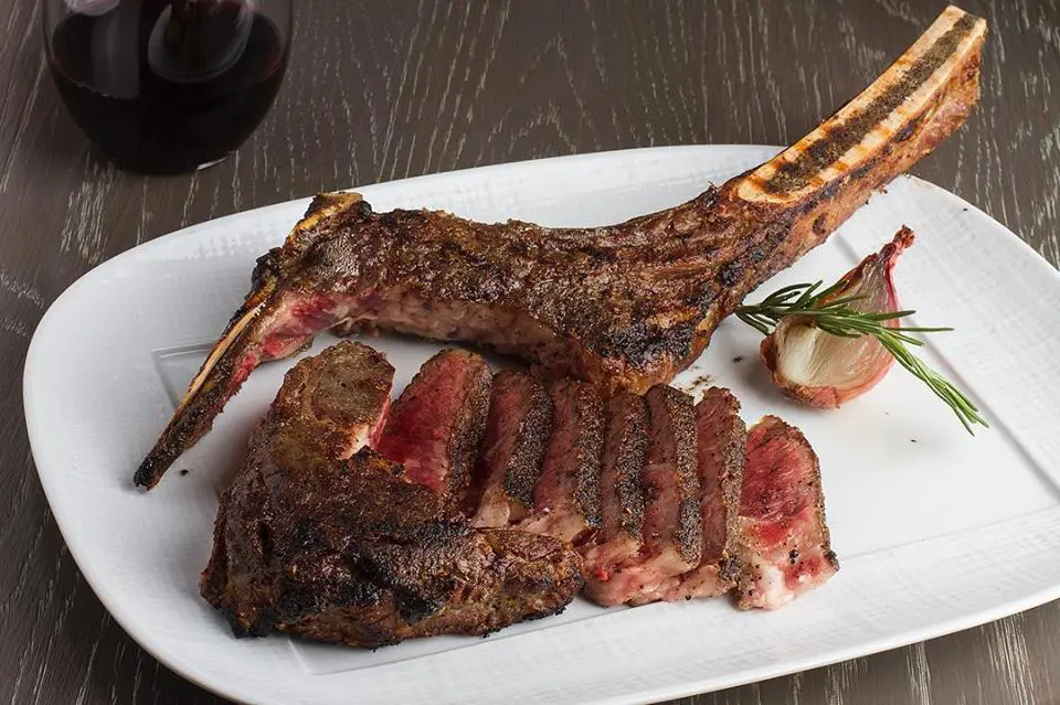 Knife's meaty eats are served at communal tables. 