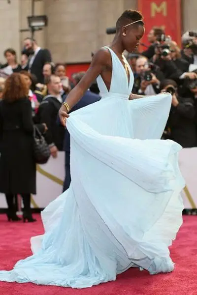 Lupita Nyong'o dazzled at the 2014 Oscars in this plunging Prada. 