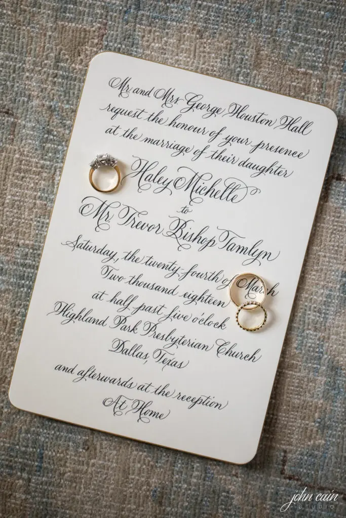Their matching bands are yellow gold. (Photo by John Cain Photography)